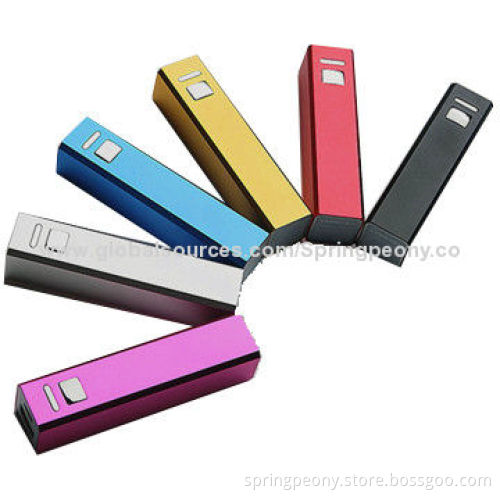 2,600mAh Aluminum Power Bank Chargers, Various Colors, High-quality, OEM Services Provided